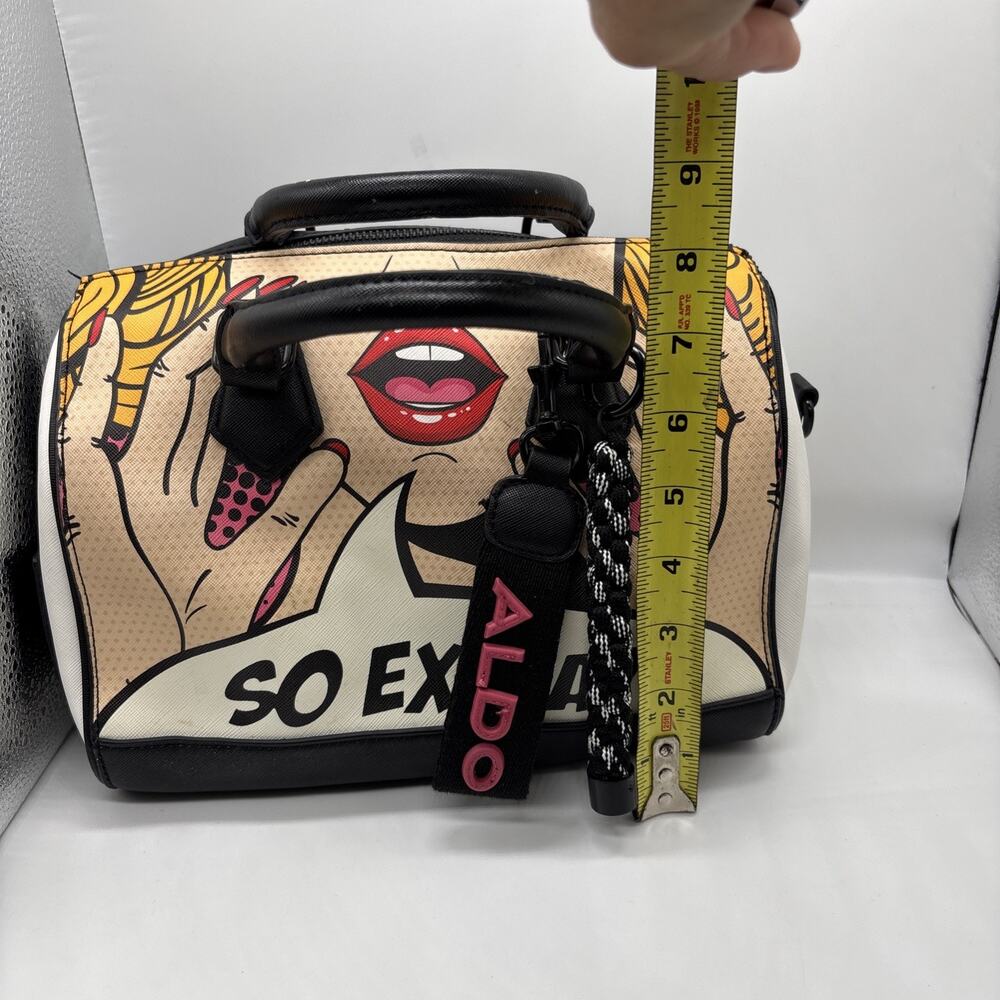 ALDO So Extra Pop Art Comic Satchel Top Handle Bag Graphic Print Crossbody - Picture 8 of 8